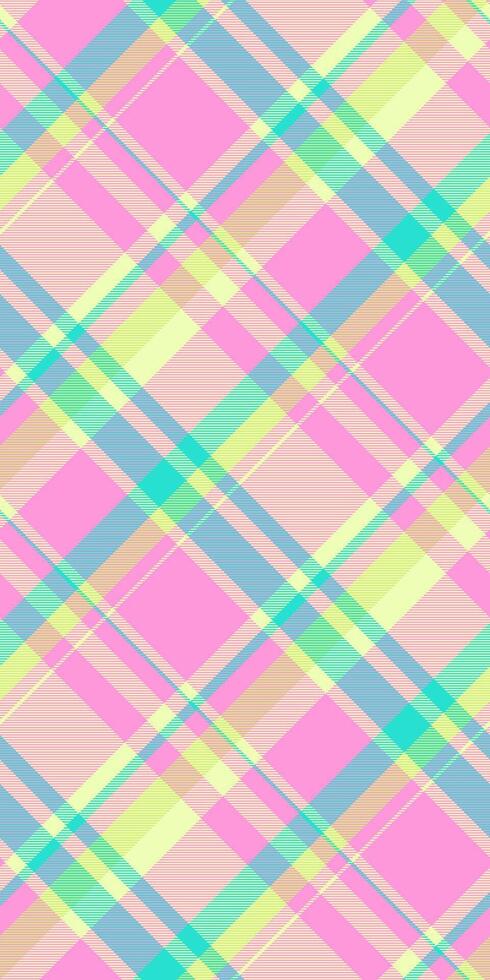 Vibrant pastel plaid pattern, perfect for springsummer designs. This cheerful, intersecting lines design evokes feelings of joy and optimism. Ideal for textiles, websites, packaging, and more. vector