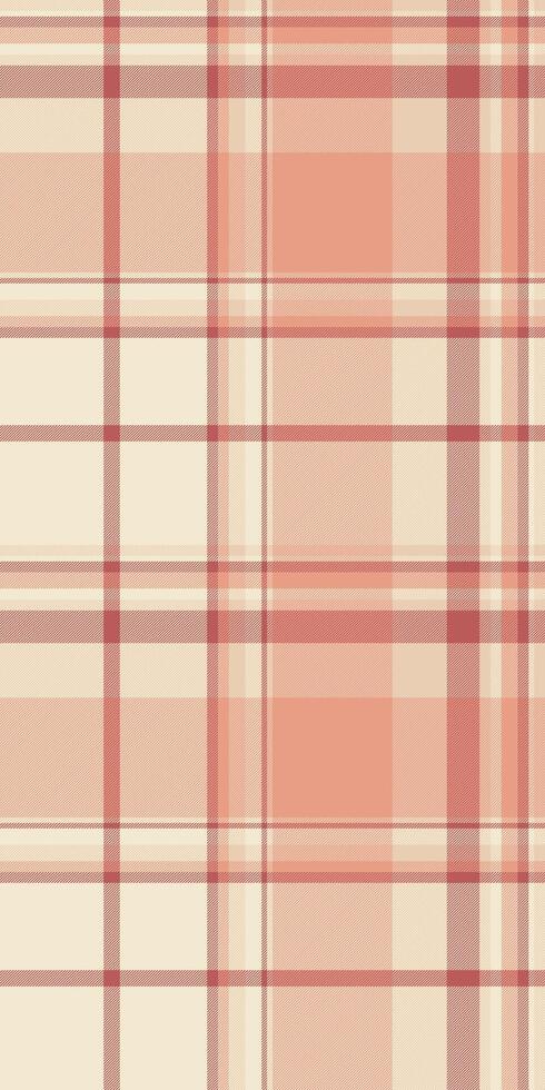 Subtle peach and cream plaid pattern. Perfect for textile design, website backgrounds, or crafting projects. This soft, muted color palette evokes feelings of warmth and tranquility. vector