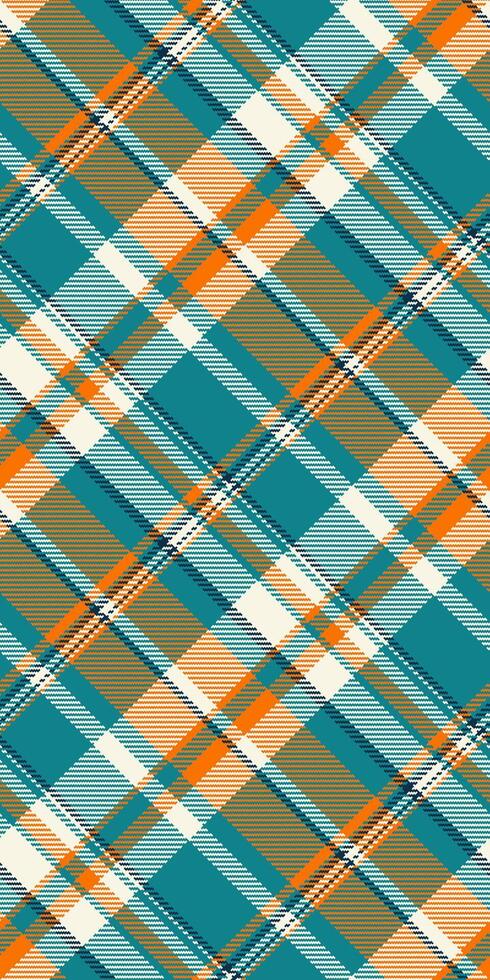 Drawing tartan texture, ceremony background plaid seamless. Woman check textile pattern fabric in cyan and old lace colors. vector