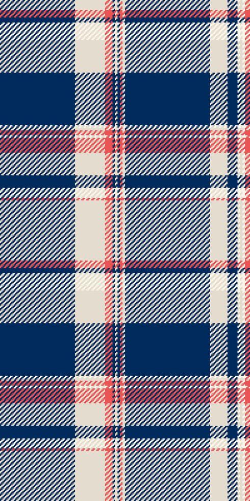Seamless navy, cream, and coral plaid pattern. Perfect for textile design, fashion, websites, and branding projects. vector