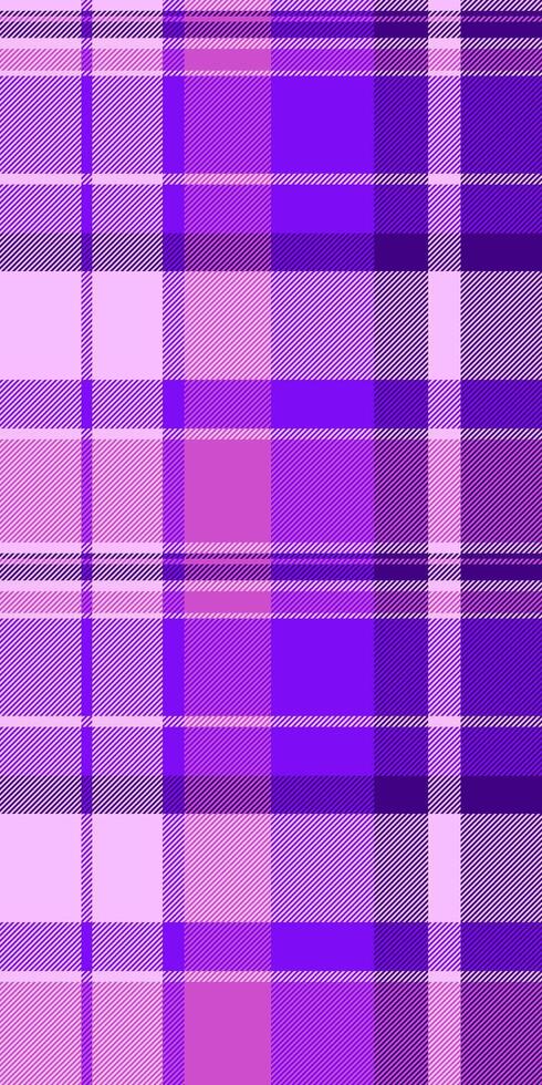 Vibrant purple and pink plaid pattern. Perfect for textile design, fashion, or website backgrounds. This seamless texture evokes feelings of warmth, sophistication, and style. vector