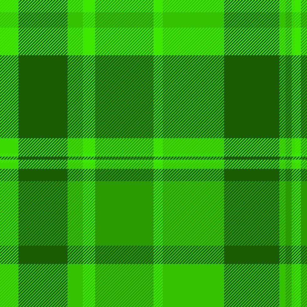 Vibrant green plaid pattern. Perfect for textile design, website backgrounds, or fashion projects. This bold, geometric texture offers a fresh, energetic feel, symbolizing growth and nature. vector