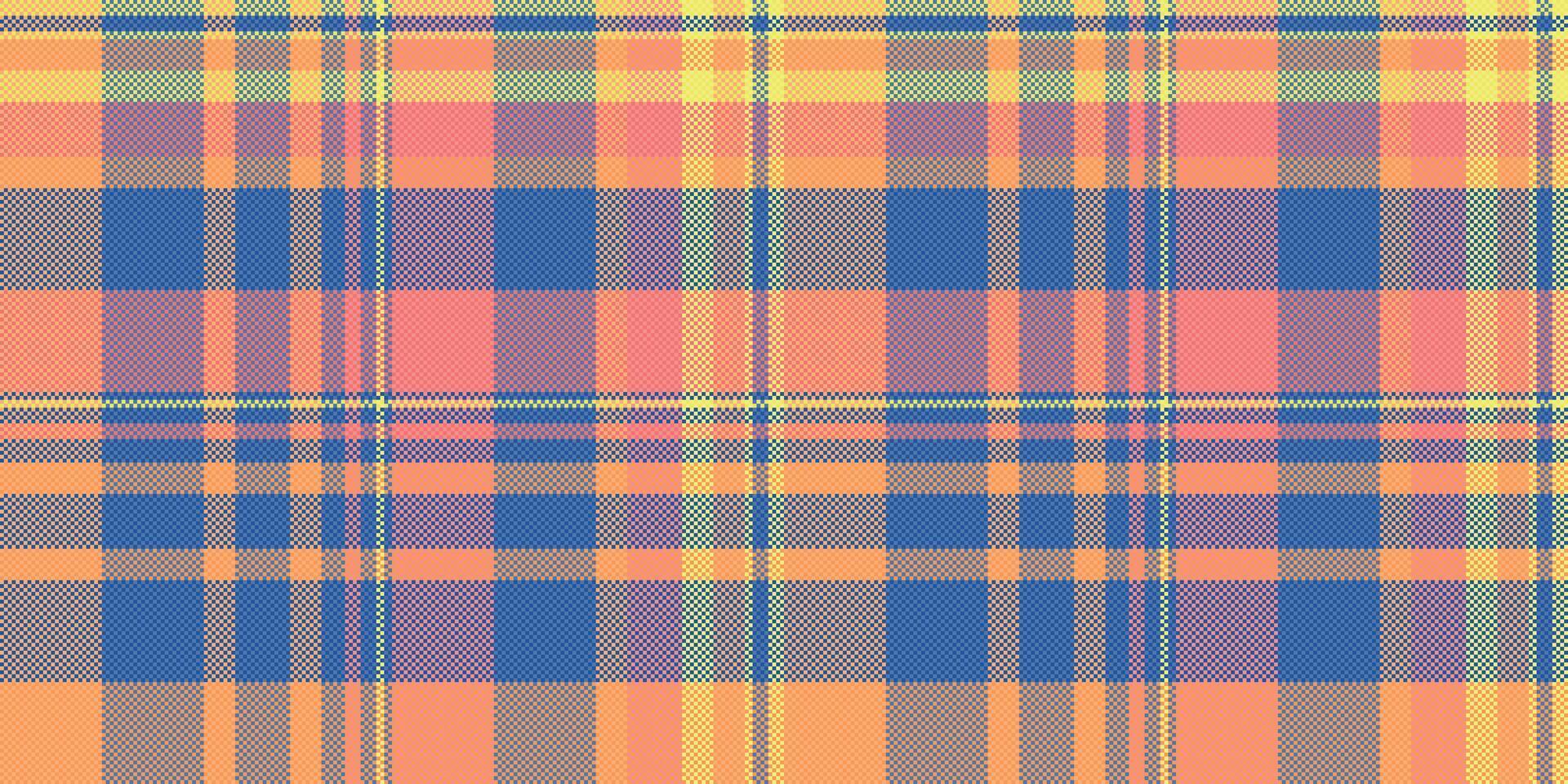 Vibrant pastel plaid pattern. Perfect for textile design, fashion, websites, or packaging. This cheerful, seamless texture evokes feelings of warmth and comfort. vector
