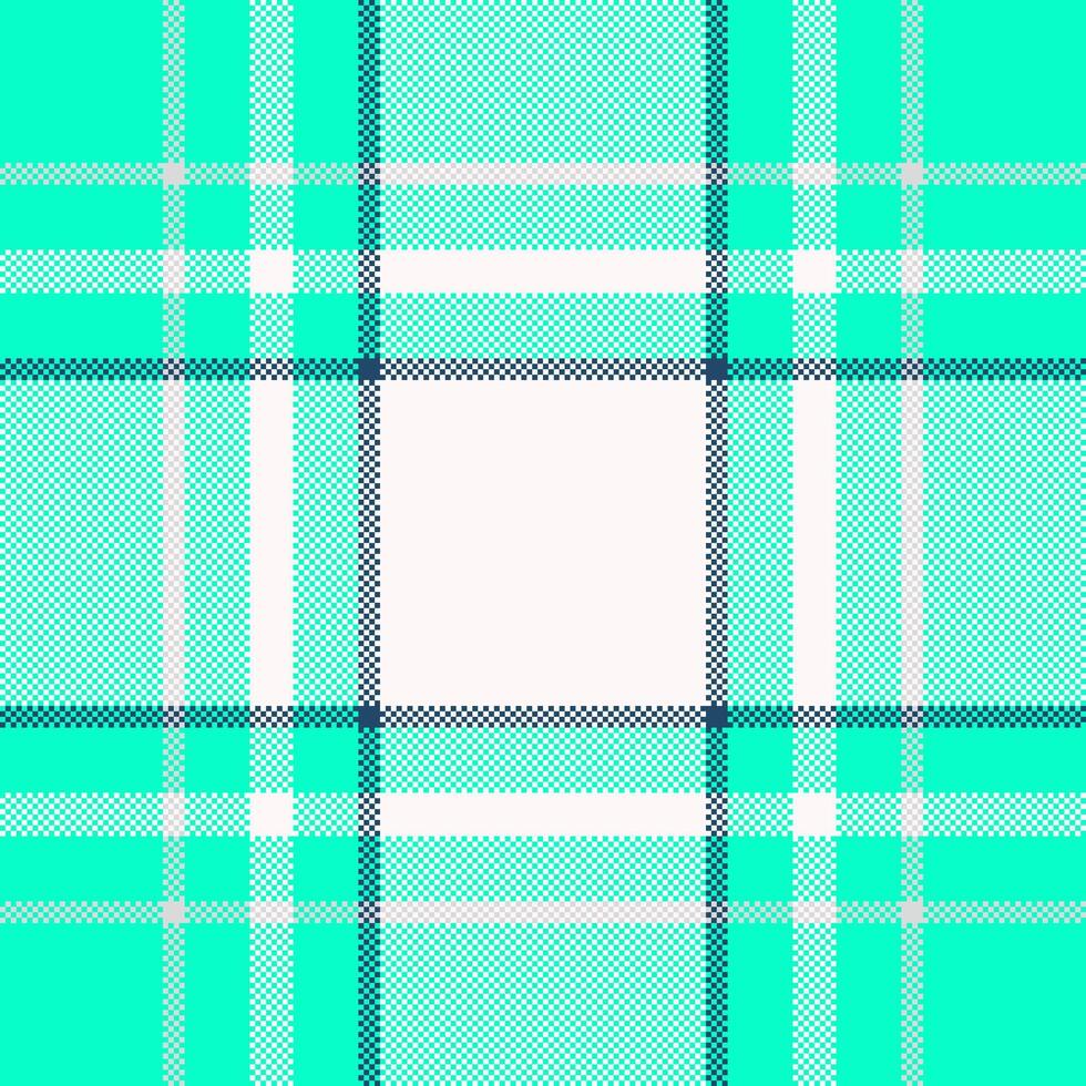 Vibrant turquoise and white plaid pattern. Perfect for textile design, website backgrounds, or fashion projects. vector