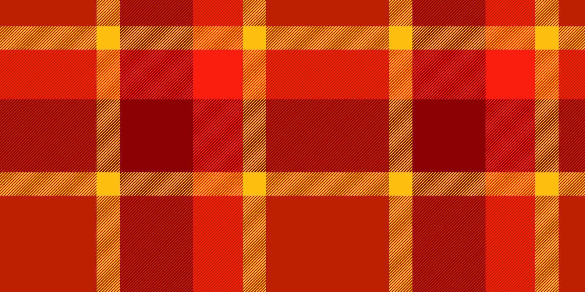 Vibrant red and gold plaid pattern. Perfect for autumnal designs, textile projects, or adding a warm, textured feel to your work. This seamless repeat design offers endless creative possibilities. vector