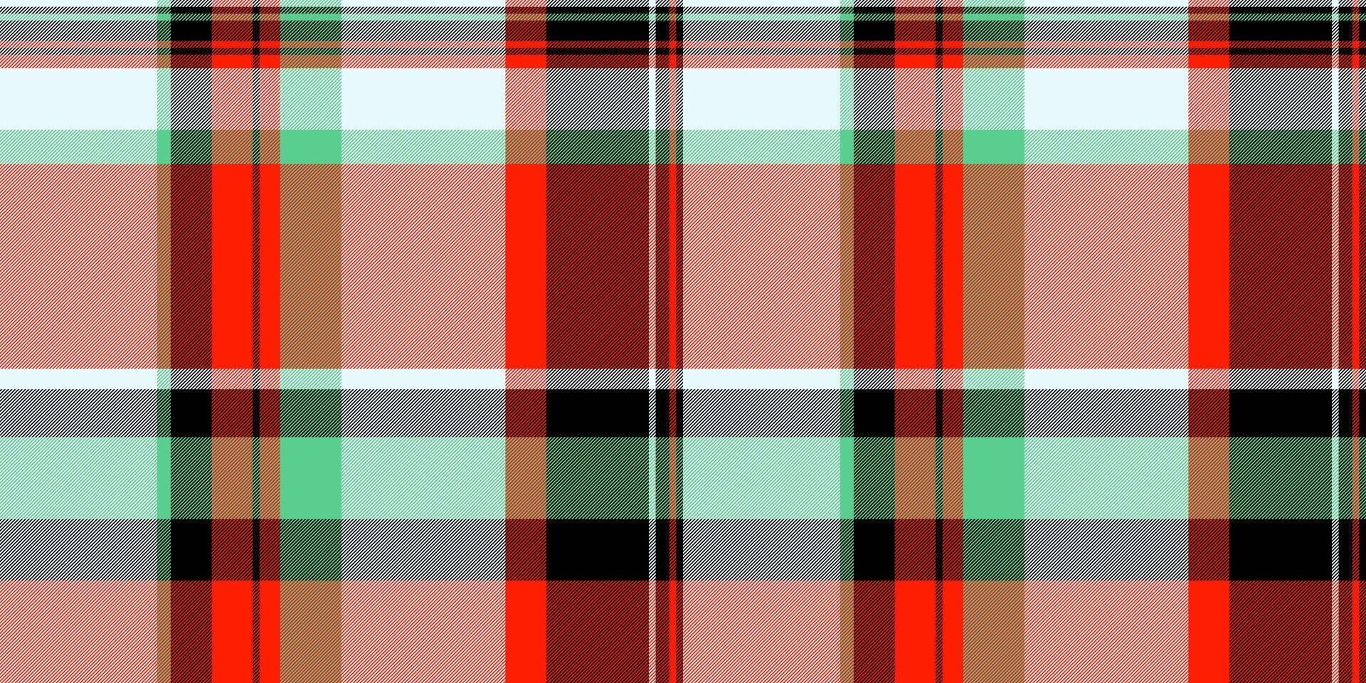 Vibrant red, green, and white plaid pattern. Perfect for textile design, fashion, or website backgrounds. This cheerful, geometric texture offers a fresh, modern take on classic plaid. vector