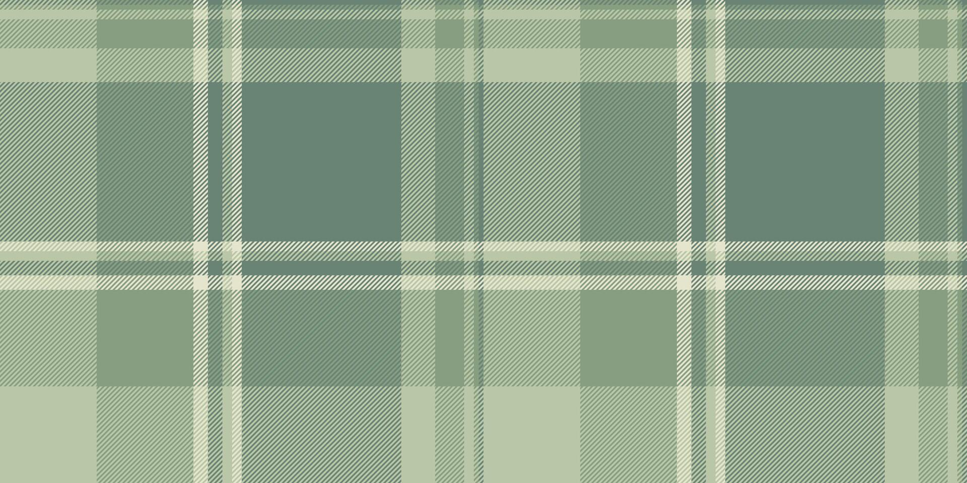 Elegant sage green and cream plaid pattern. Perfect for textile designs, website backgrounds, or crafting projects. Subtle yet stylish, this versatile texture evokes calmness and sophistication. vector