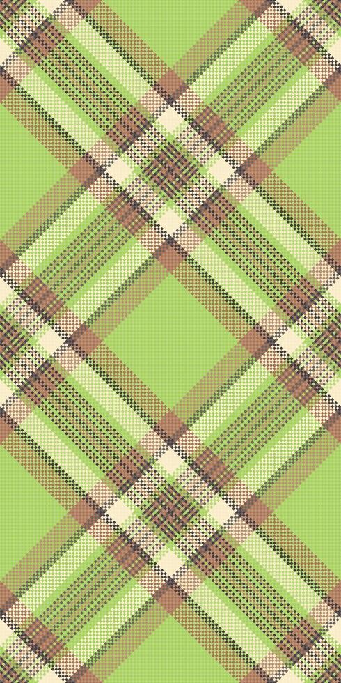 Vibrant green, beige, and brown plaid pattern. Perfect for textile design, website backgrounds, or fashion projects. vector