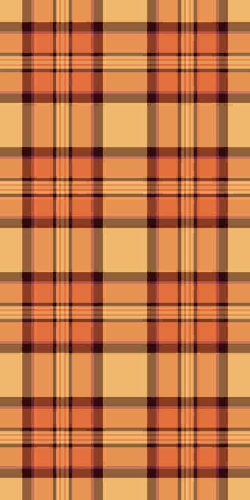 1940s textile tartan fabric, stylish seamless texture background. Handkerchief plaid check pattern in orange and red colors. vector