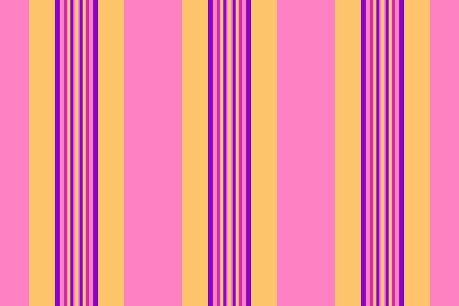 Trendy textile fabric vertical, fabric seamless lines. Greeting card background stripe pattern texture in pink and amber colors. vector