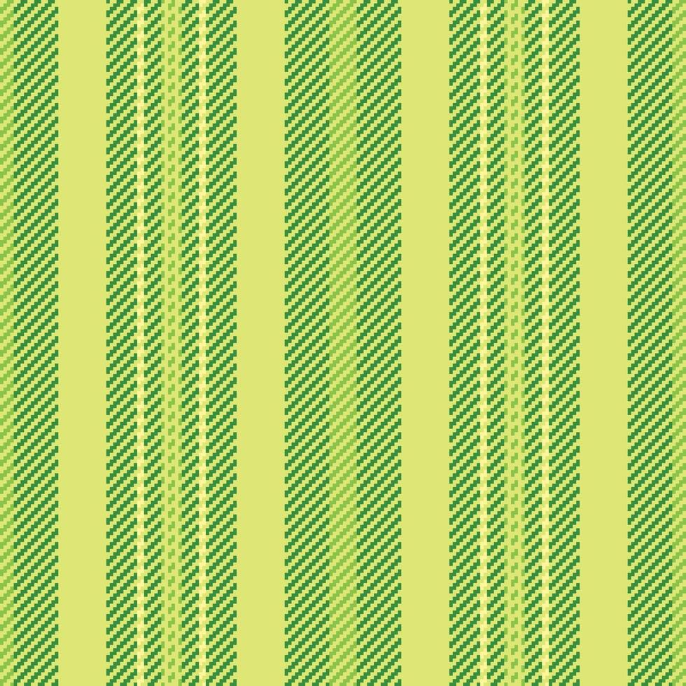Delicate stripe background seamless, border texture pattern . Wear vertical fabric textile lines in lime and green colors. vector
