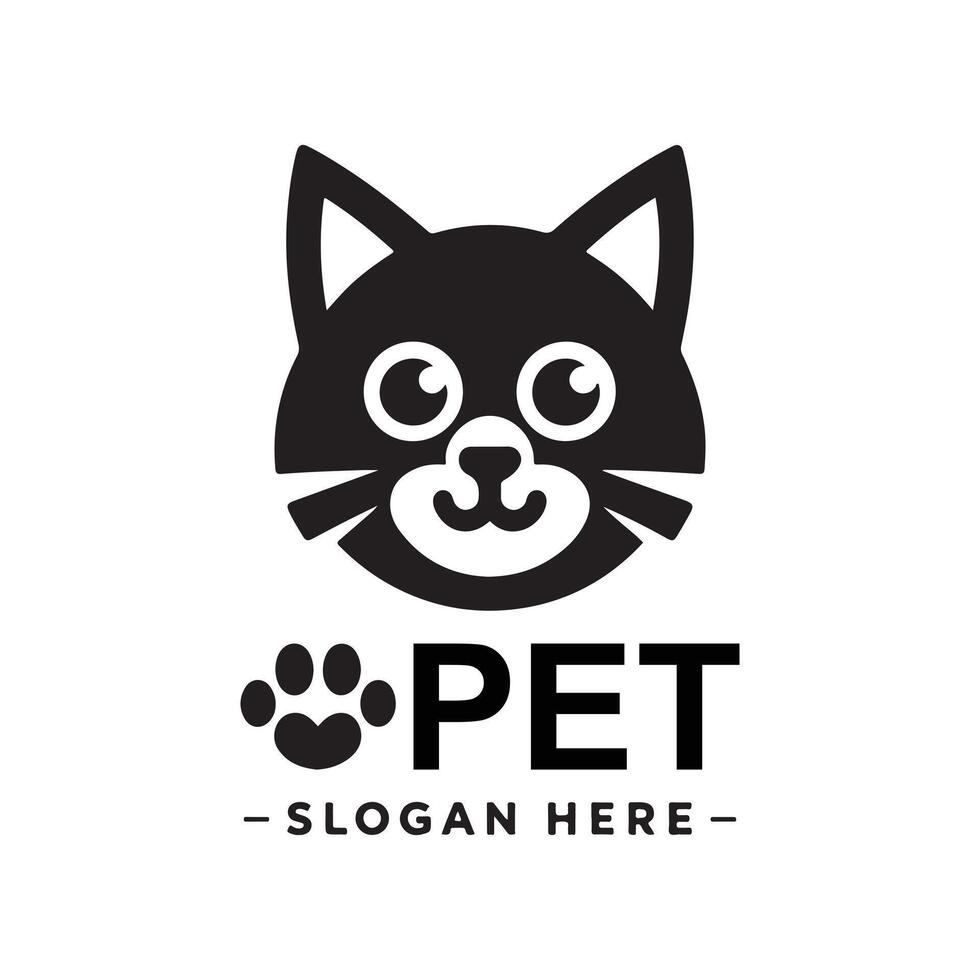 Minimalist Dog Head Silhouette Logo for Pet Branding vector