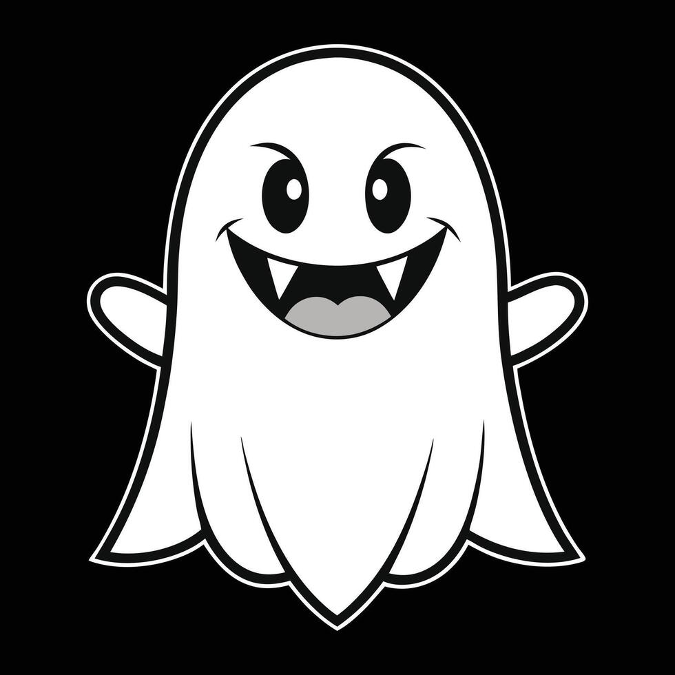 Funny Ghost logo on white background. vector