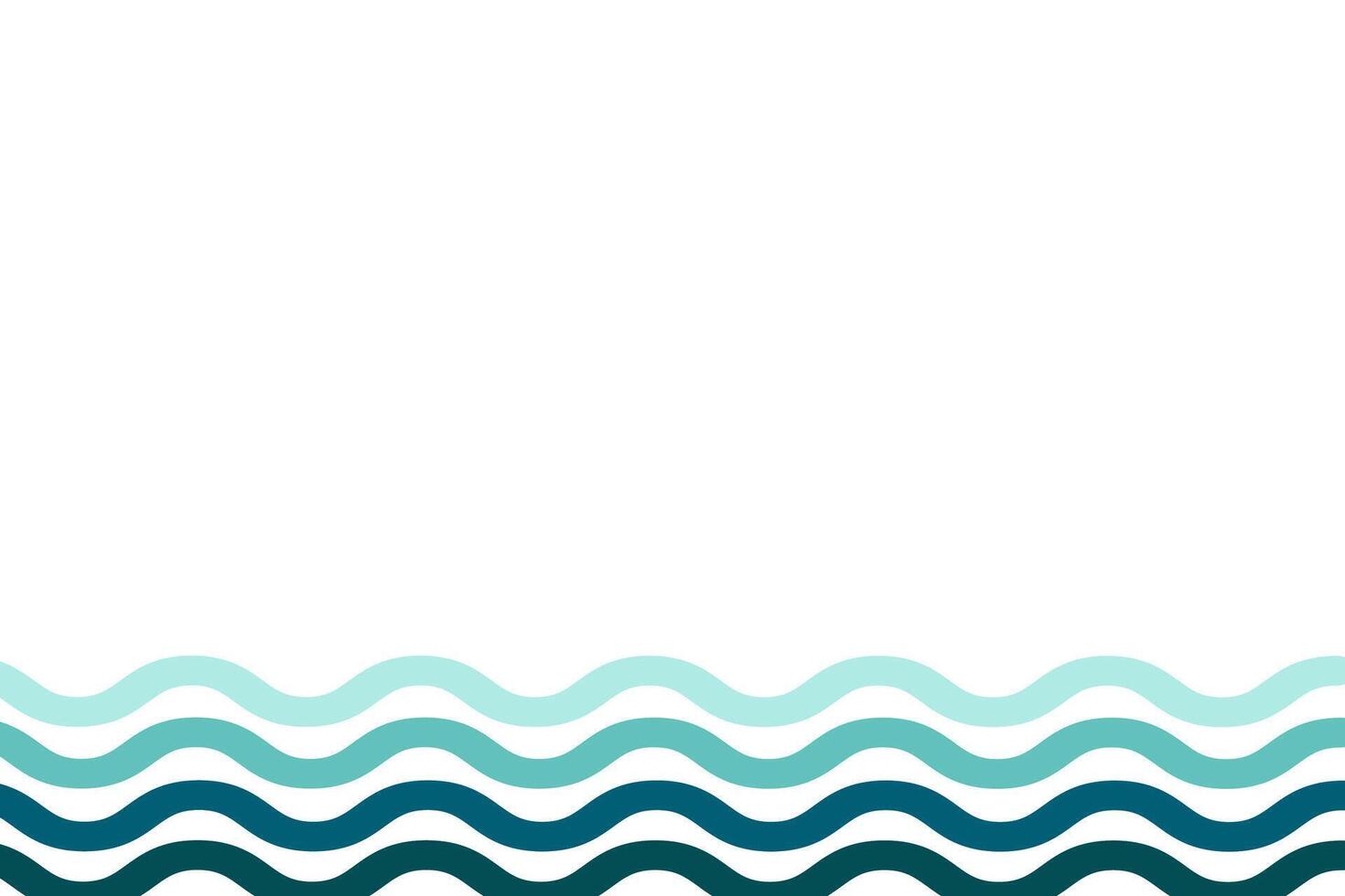Summer border background with waves for text. Sea abstract coloured backdrop. Hand drawn sketch with stormy water landscape in conceptual style for design, card, print, icon, logo, template vector