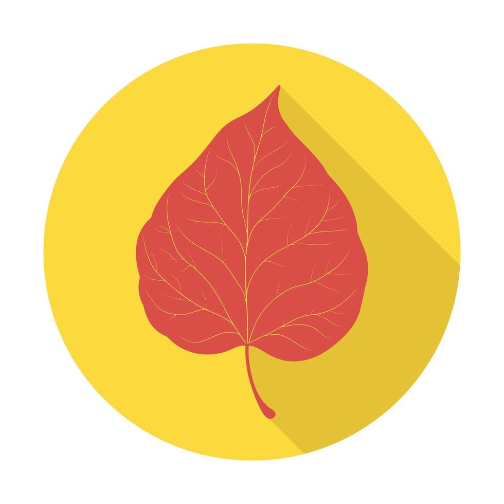 A red leaf on a yellow circle vector