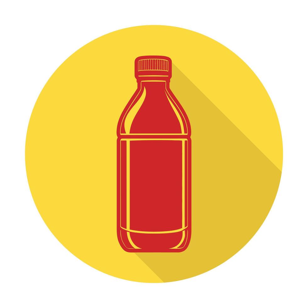 A bottle of soda with a long shadow vector