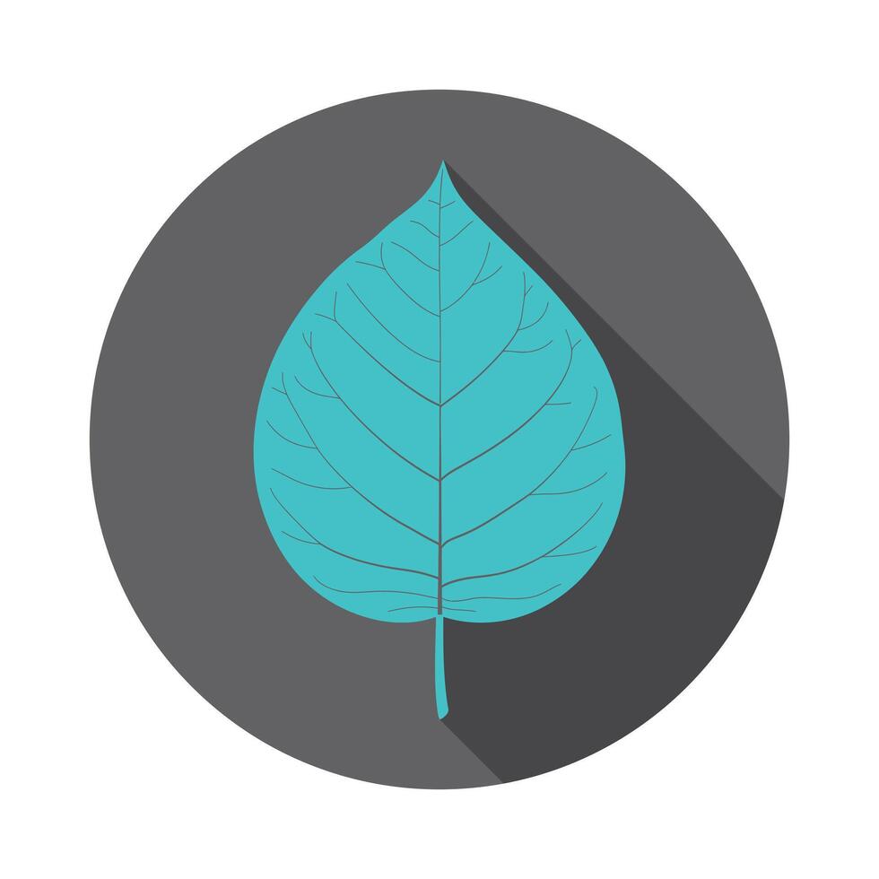 A blue leaf icon on a gray background vector