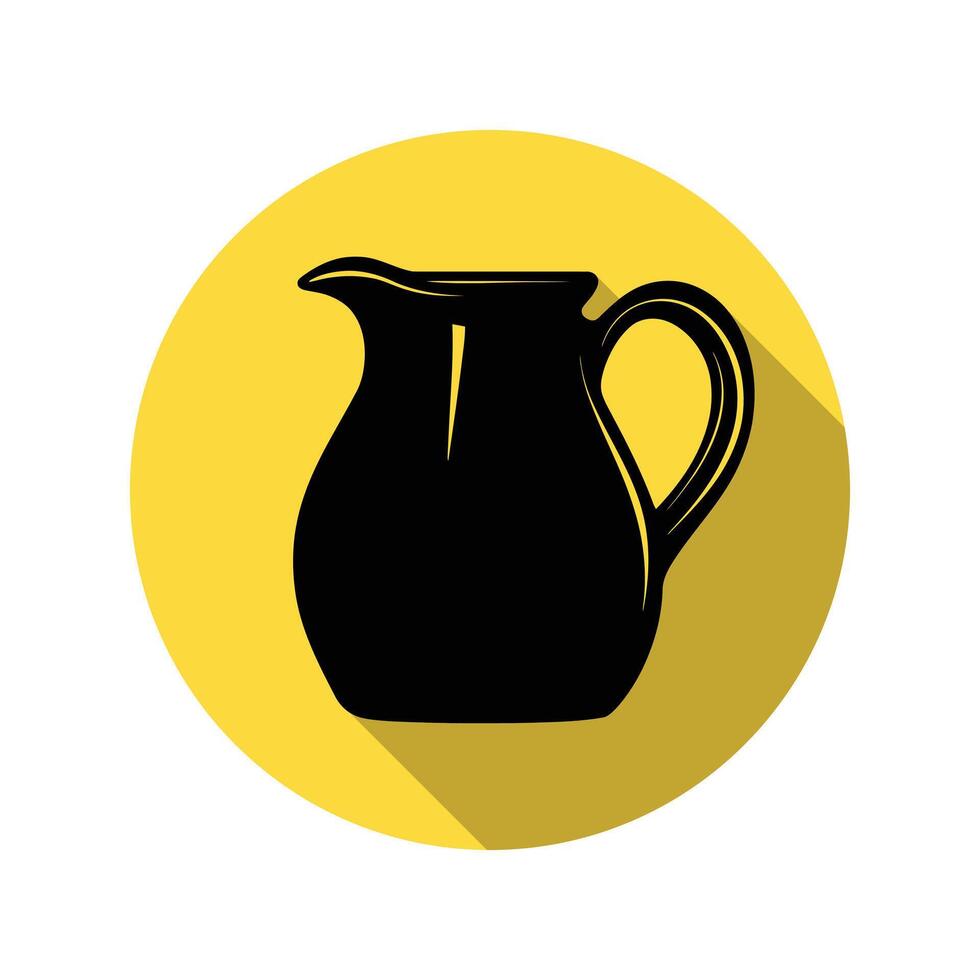 Black jug icon on yellow background vector