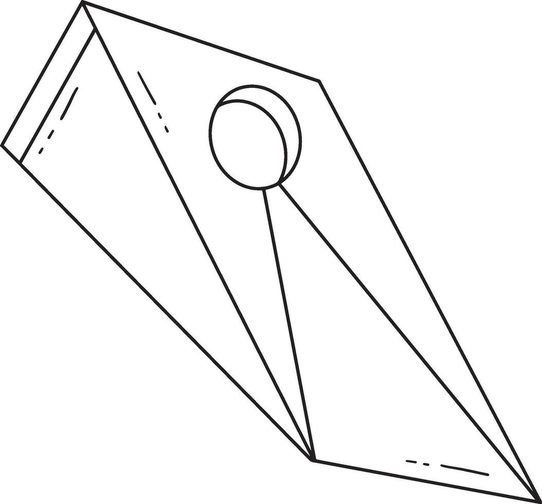 Cornhole Board Isolated Coloring Page for Kids vector
