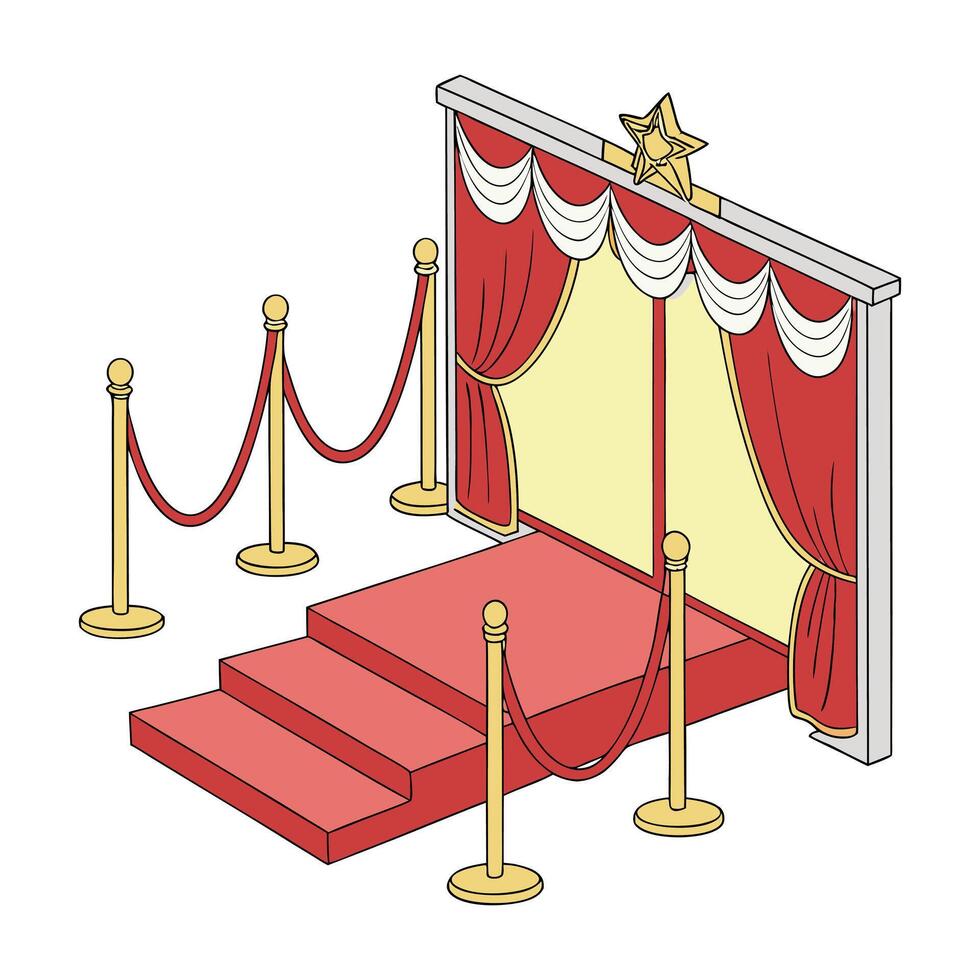 Glamorous Red Carpet Entrance Illustration for Event Branding and Celebration Themes vector