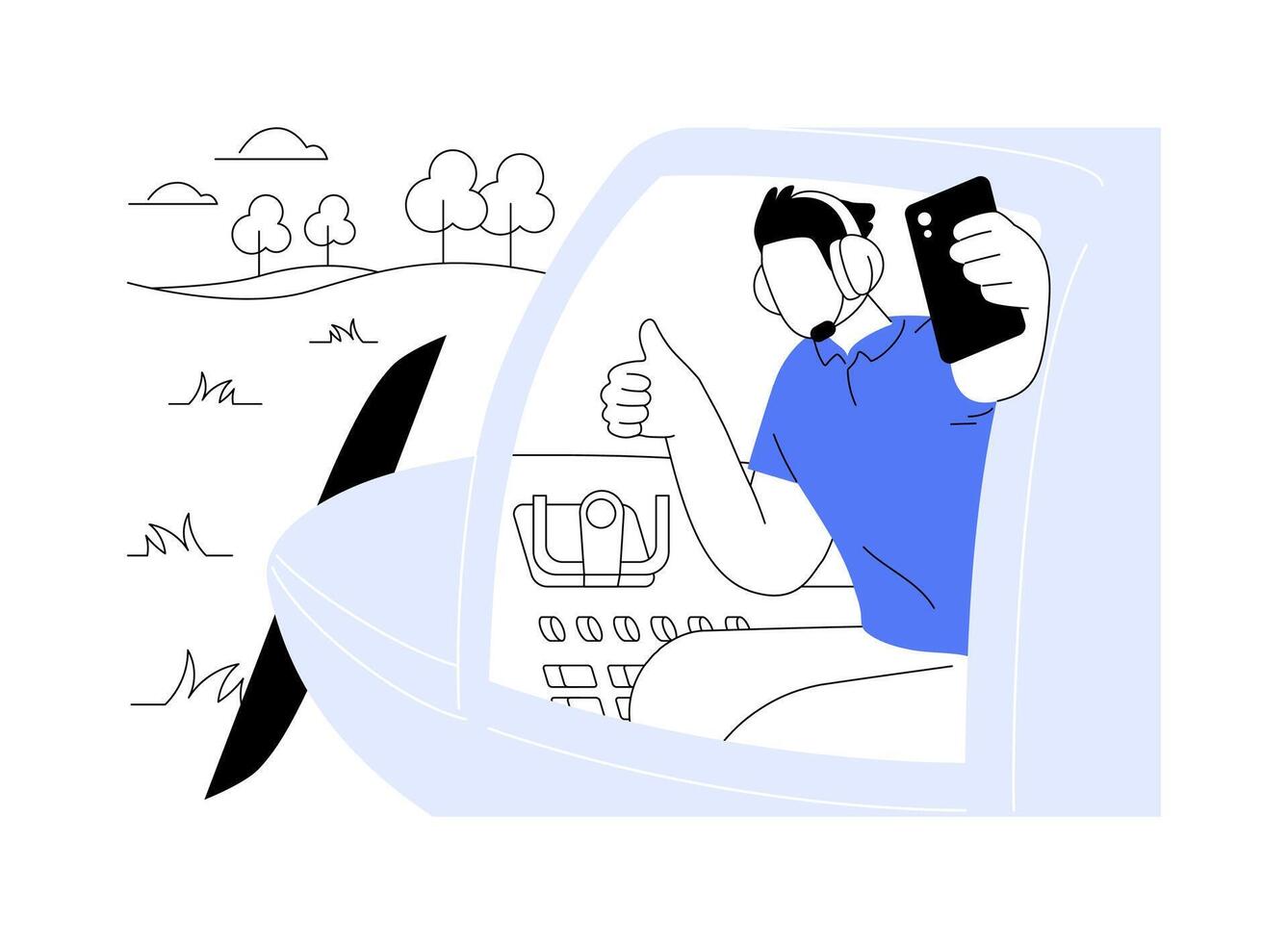 Pilot school isolated cartoon illustrations. vector
