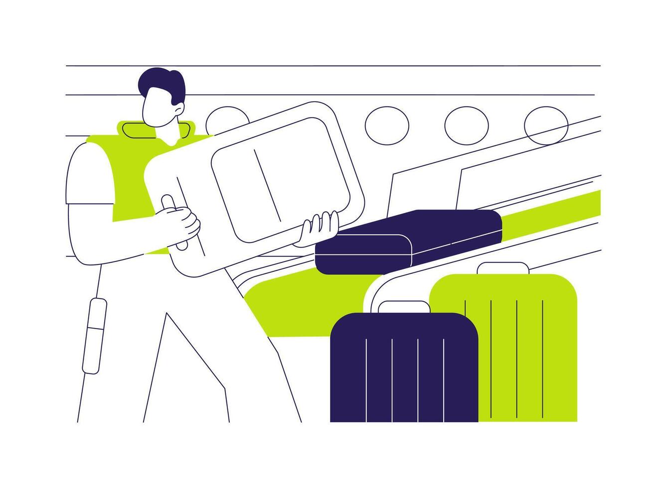 Baggage handling abstract concept illustration. vector