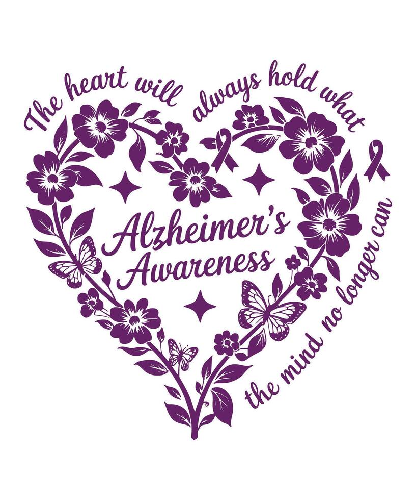 Hope Fight Cure Elephant Ribbon Alzheimers Awareness design perfect for t shirts, awareness campaigns, digital prints, and stickers. vector