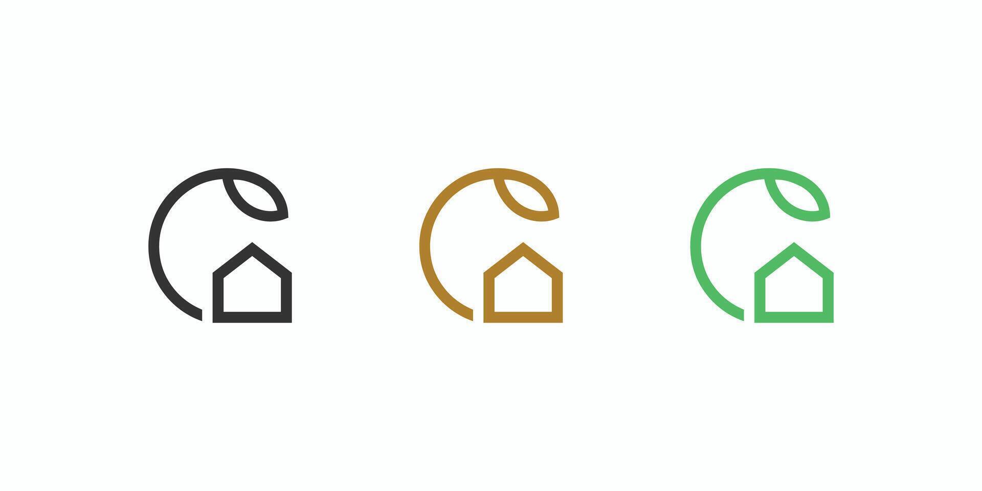 The tree house logo design with the initials G is unique and natural vector