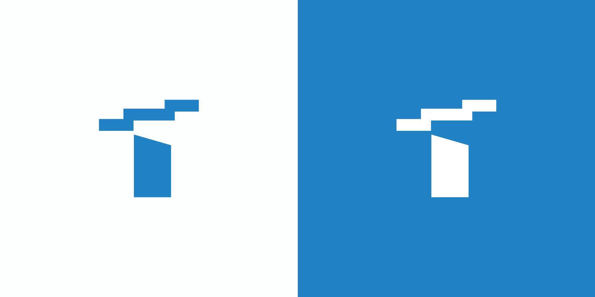 The T ladder logo design is unique and professional vector