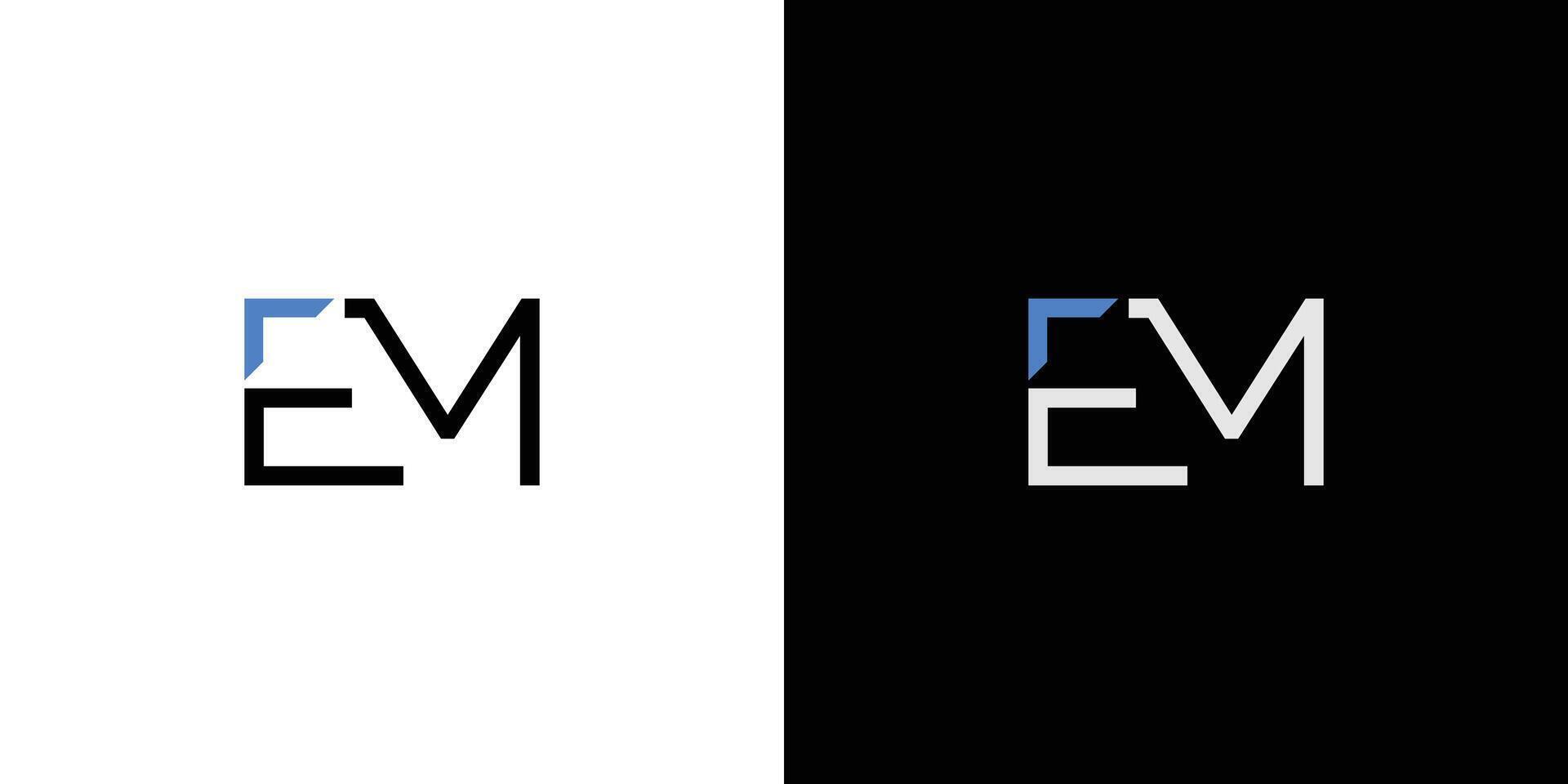 EM logo design is sophisticated and modern with black and gold accents vector