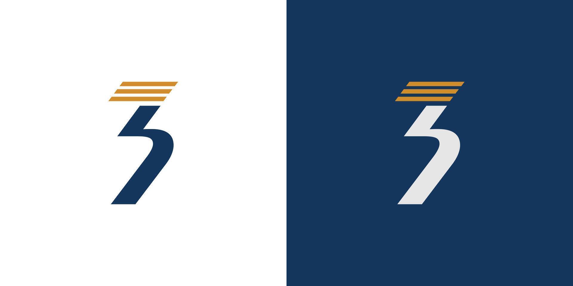 Modern and elegant number 3 logo design vector