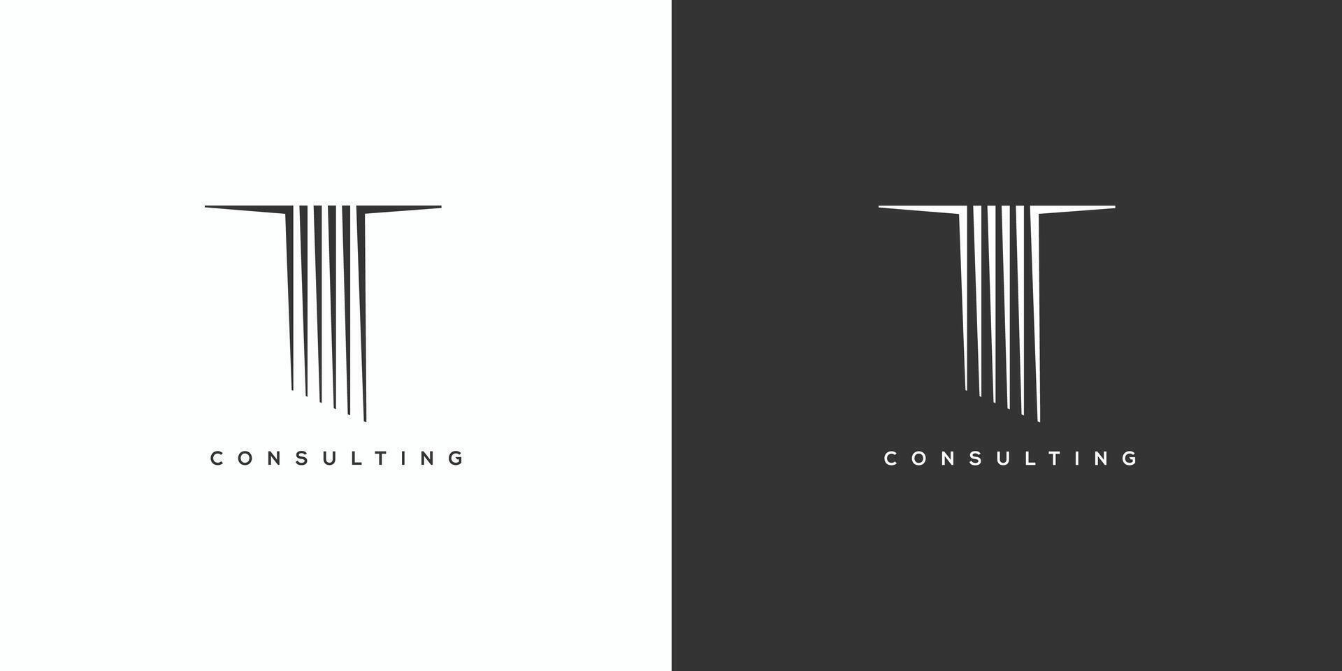 The T consulting logo design is modern and professional vector