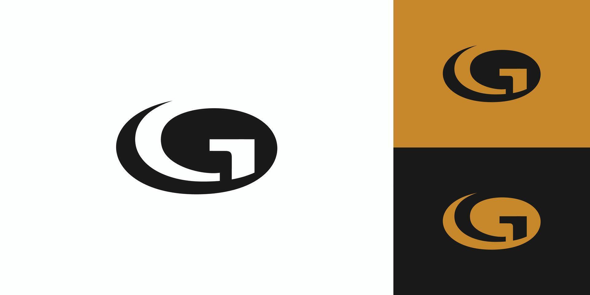 The G logo design is modern and professional with black and gold accents vector