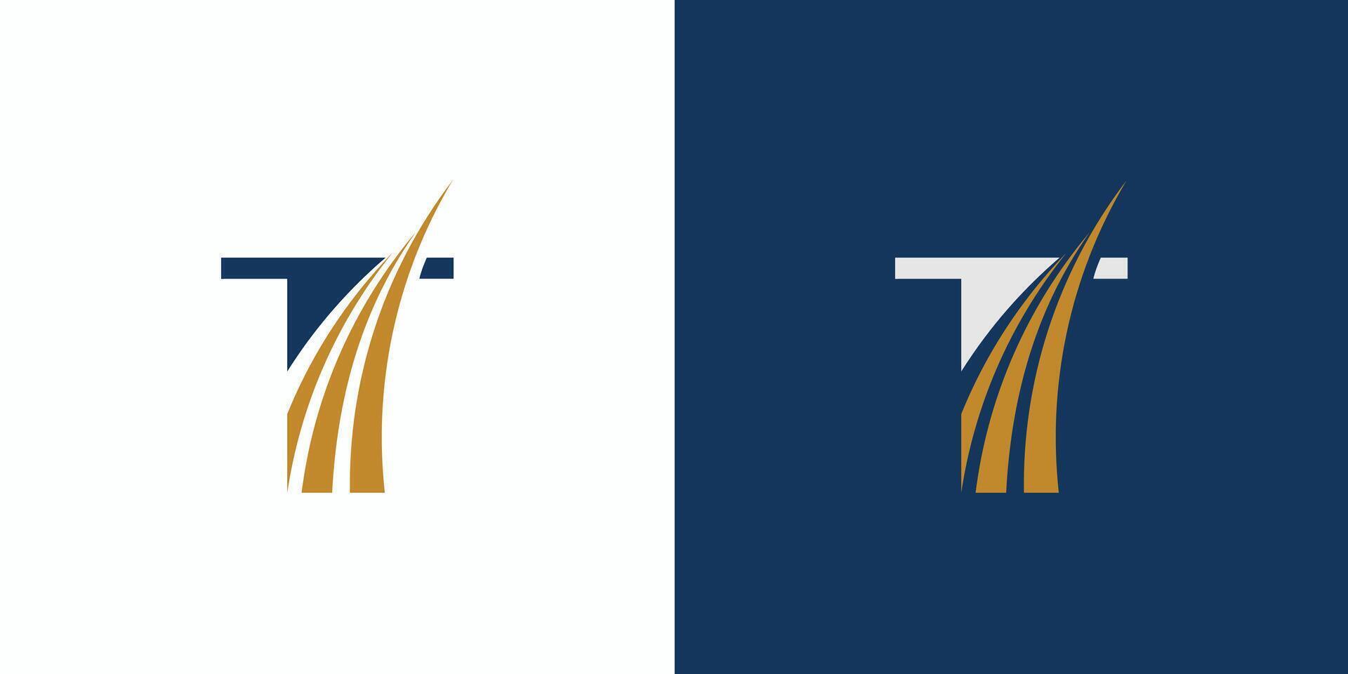 Modern and professional T consulting logo design vector