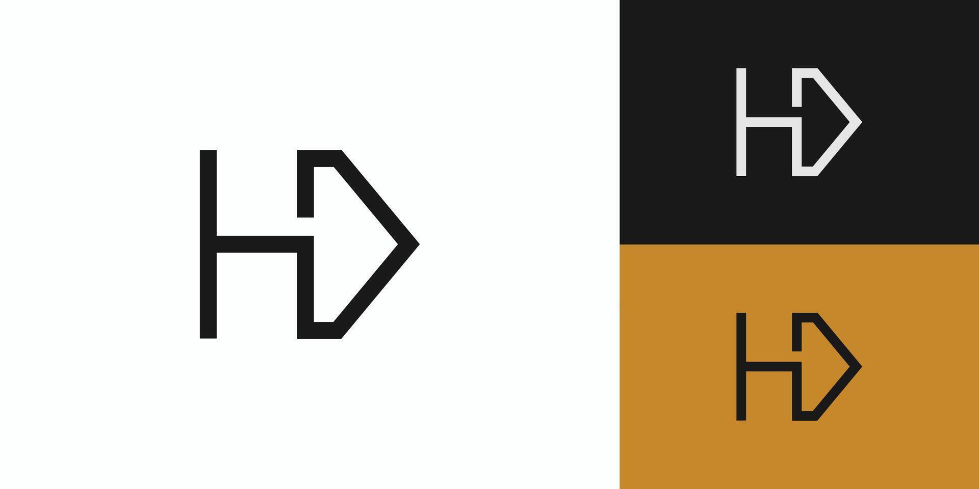 HD logo design is sophisticated and unique with black and gold accents vector