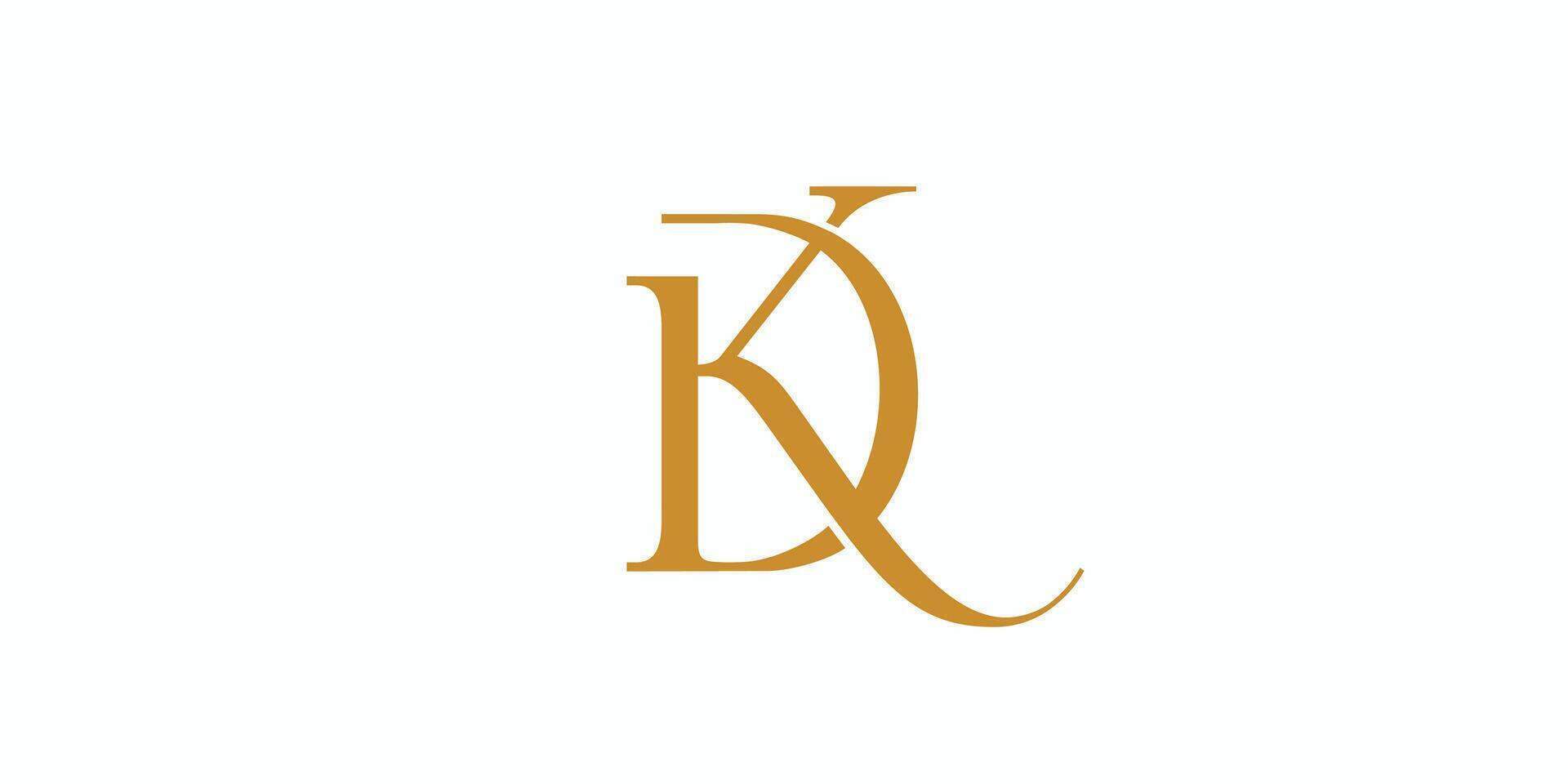 Modern and luxury letter DK initials logo design vector