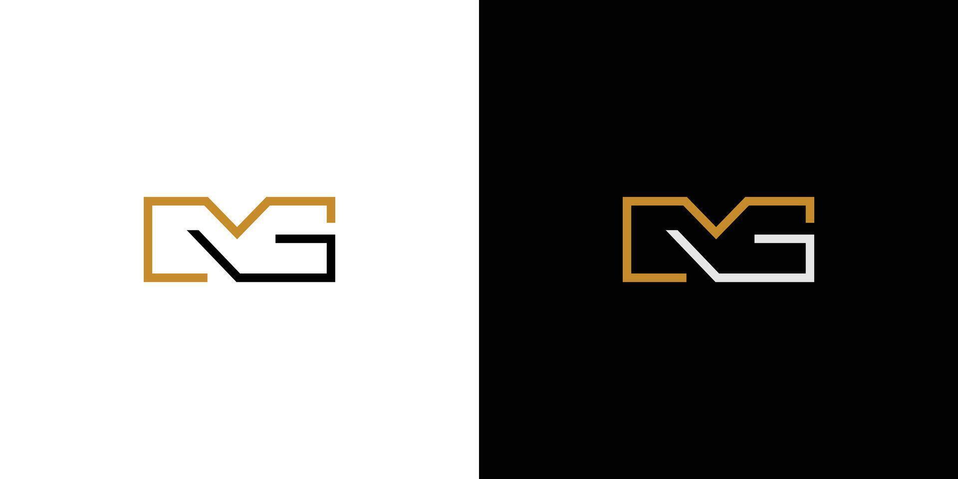 MG logo design is sophisticated and unique with black and gold accents vector