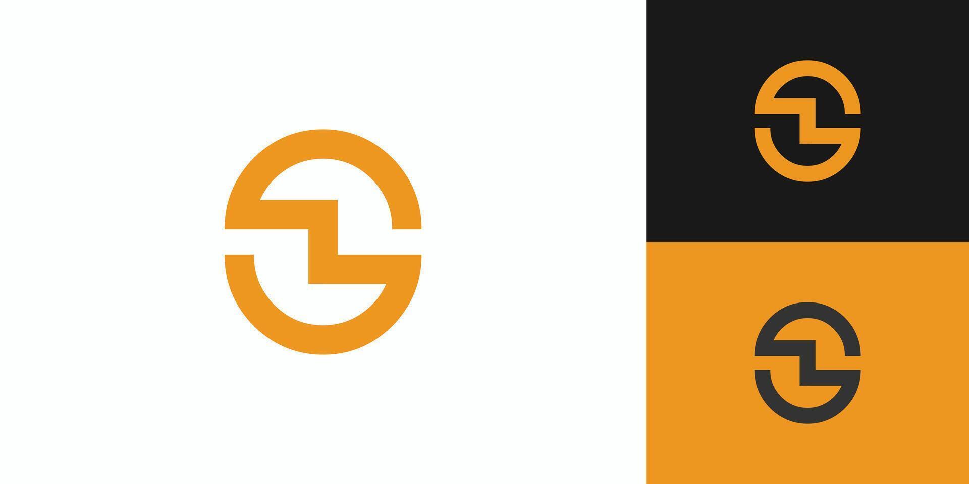 The SZ logo design is unique and modern with round accents vector