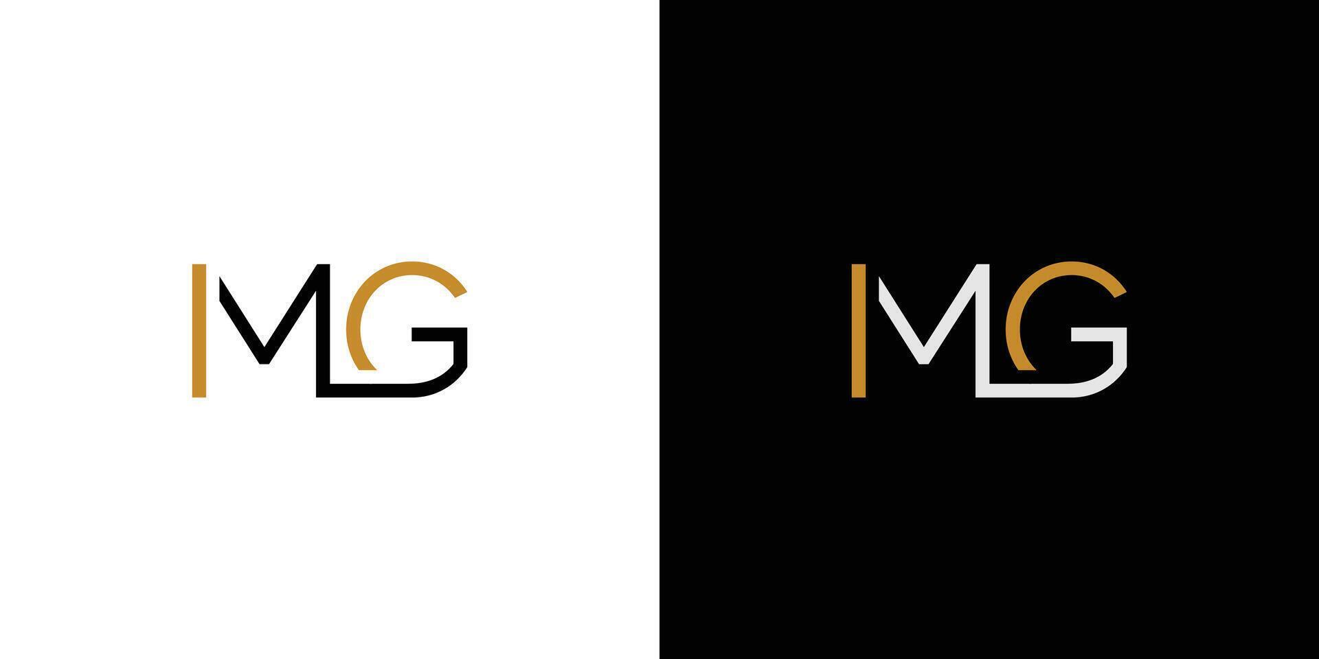 MG logo design is sophisticated and modern with black and gold accents vector