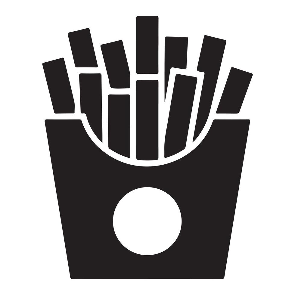 Tasty French Fries in a Cardboard Container vector