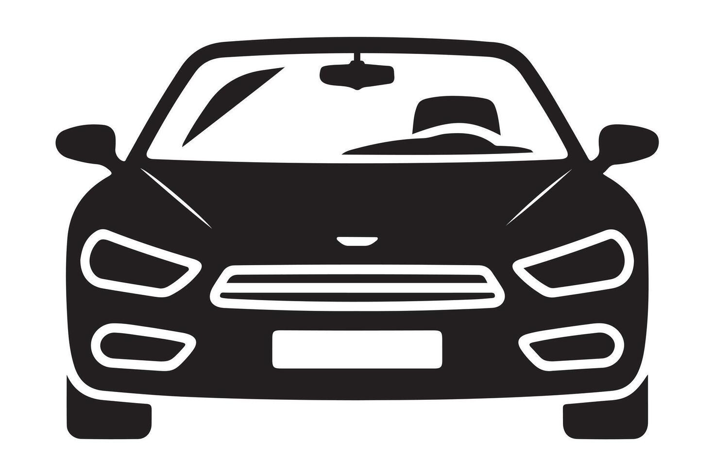 Simple black silhouette of a modern convertible car. vector