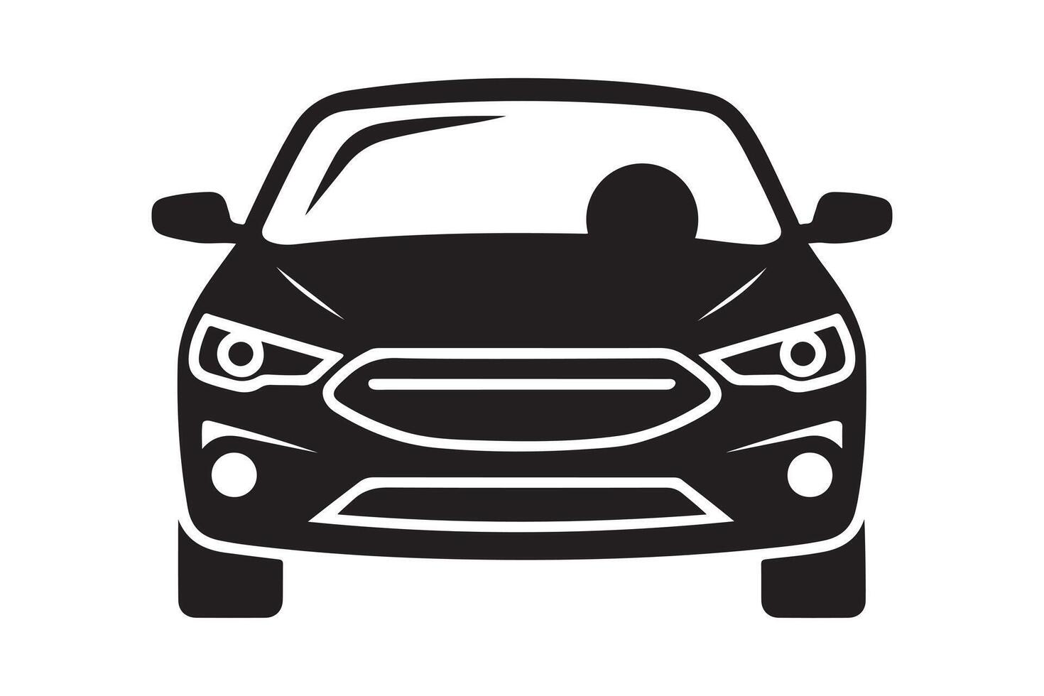 Modern Car Front View Silhouette Graphic vector