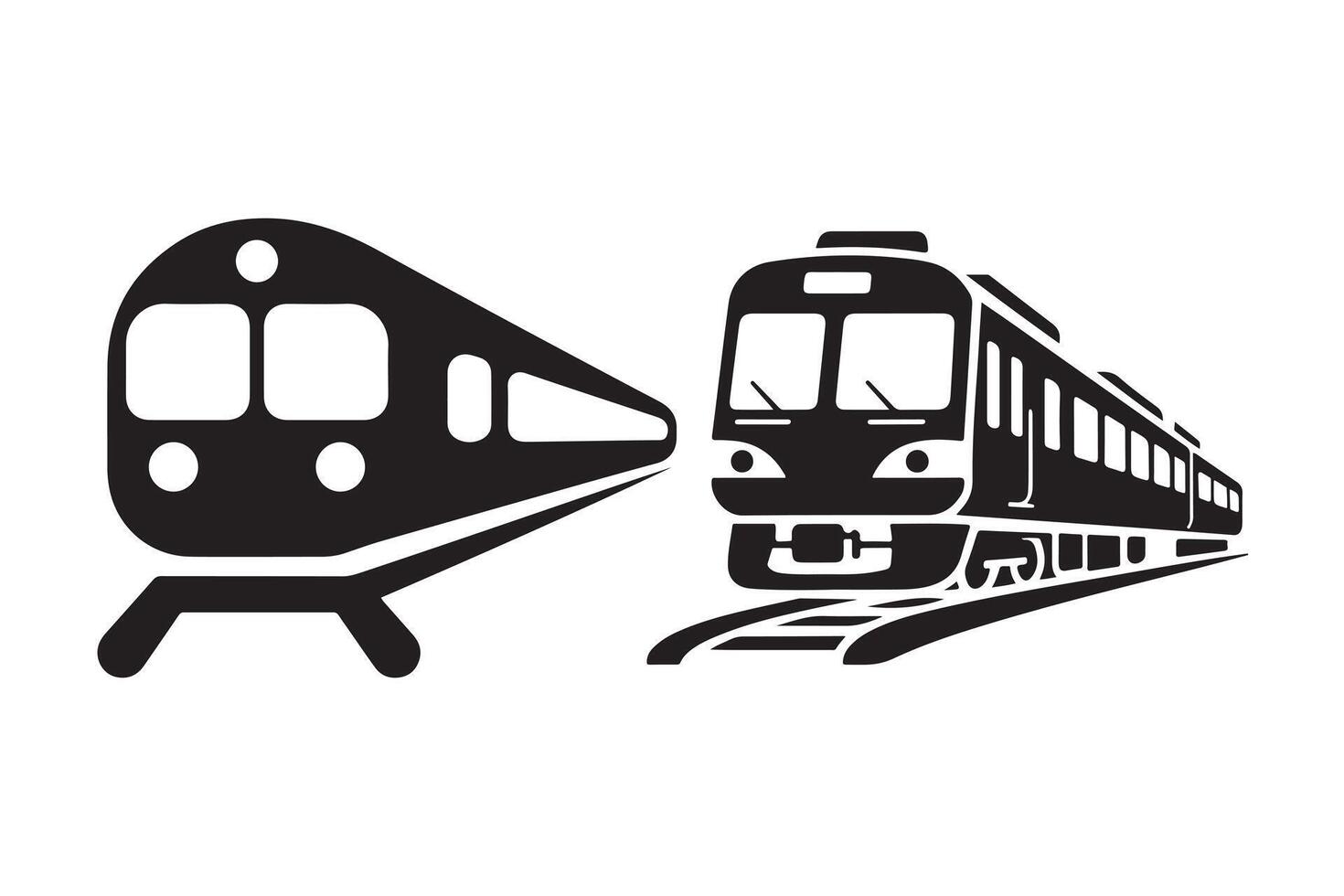 Two Trains on Tracks, Ready for Travel vector