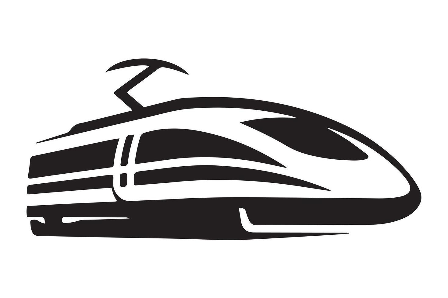 Stylish Black and White Train Silhouette Design vector