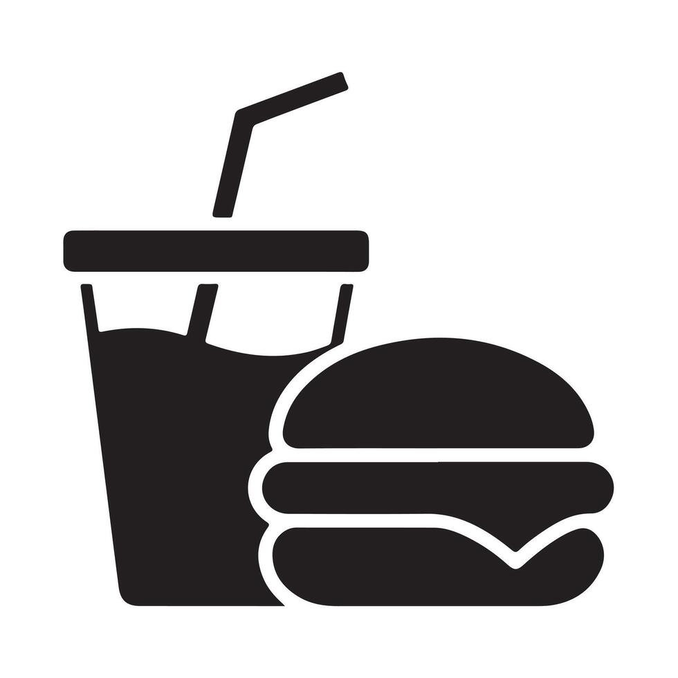 Fast Food Icon Soda and Hamburger vector