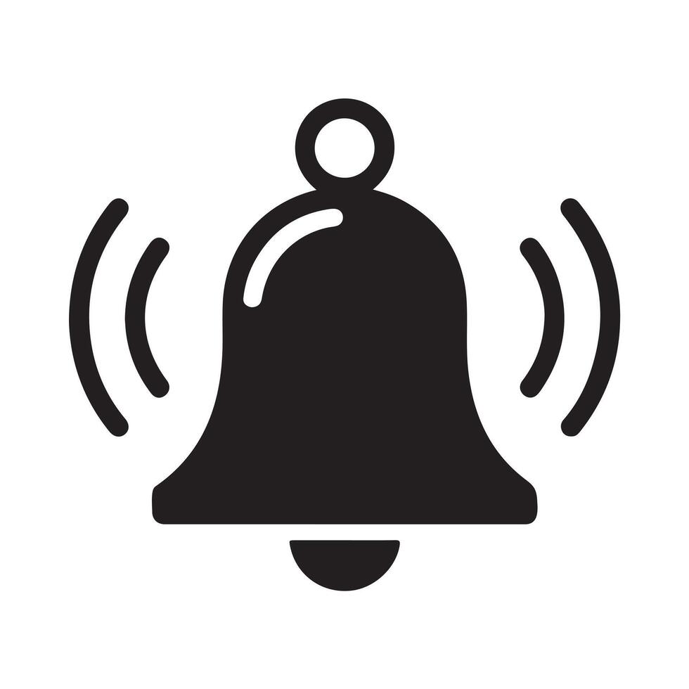 Simple Black Notification Bell Icon vector