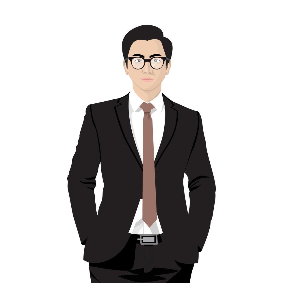 illustration of a businessman in neat clothes vector