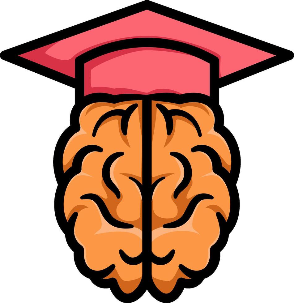 Brain and graduation cap icon, Business Mind Achievement Logo Symbol. vector