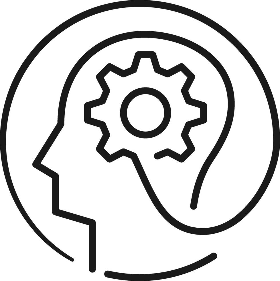 Gear Brain Intelligence Symbol vector