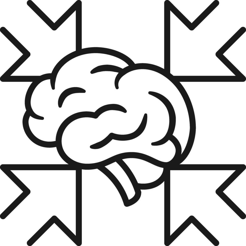 Threats and mental pressure brain icon. vector